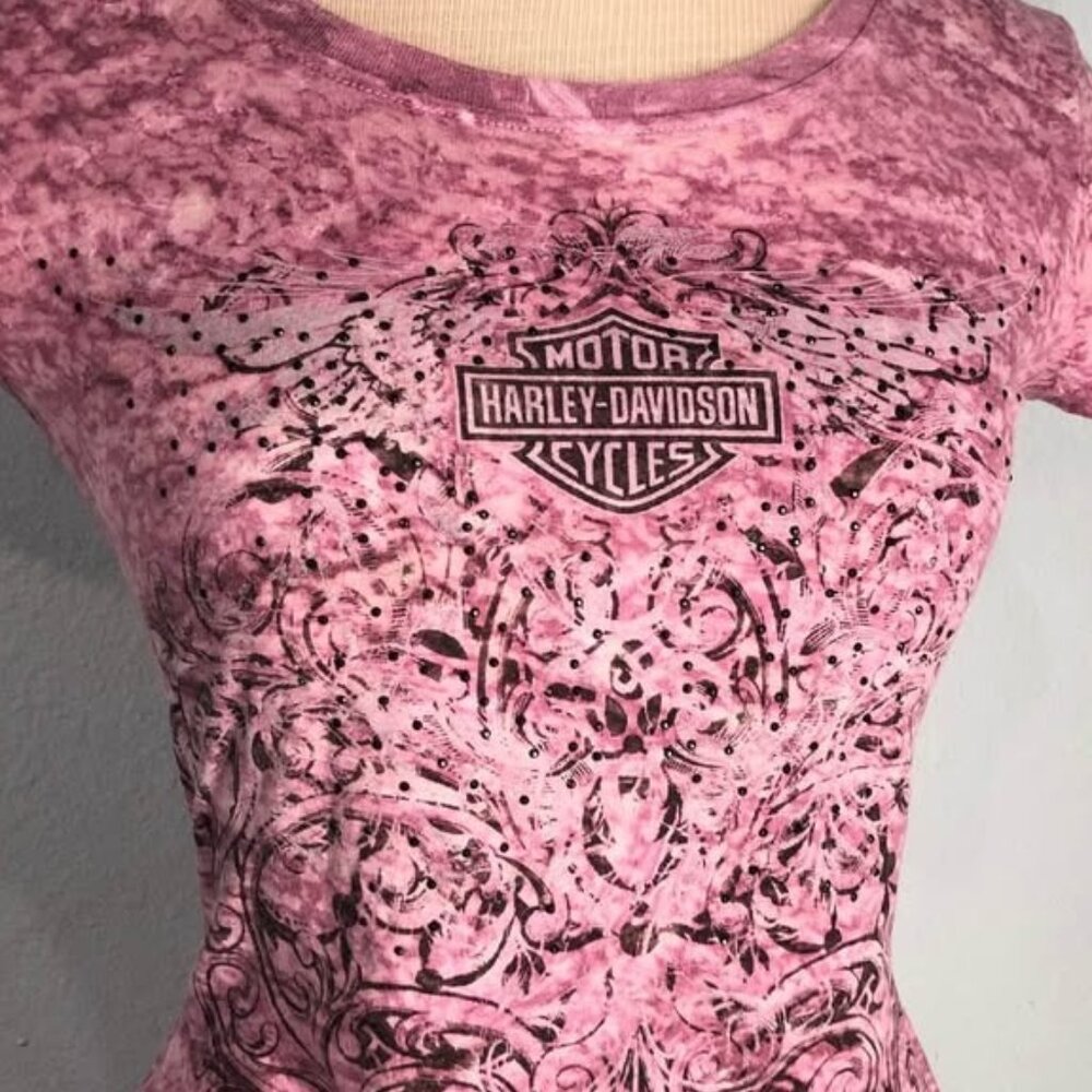 Harley Davidson Shirt Small Women Like New, Elastic Fabric TENNESSEE - Picture 2 of 4
